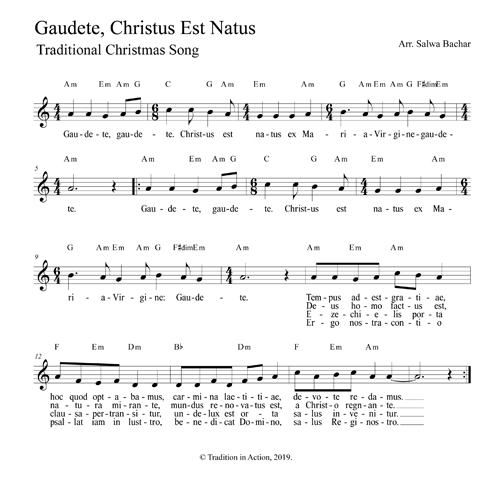 Sheet music for Gaudete